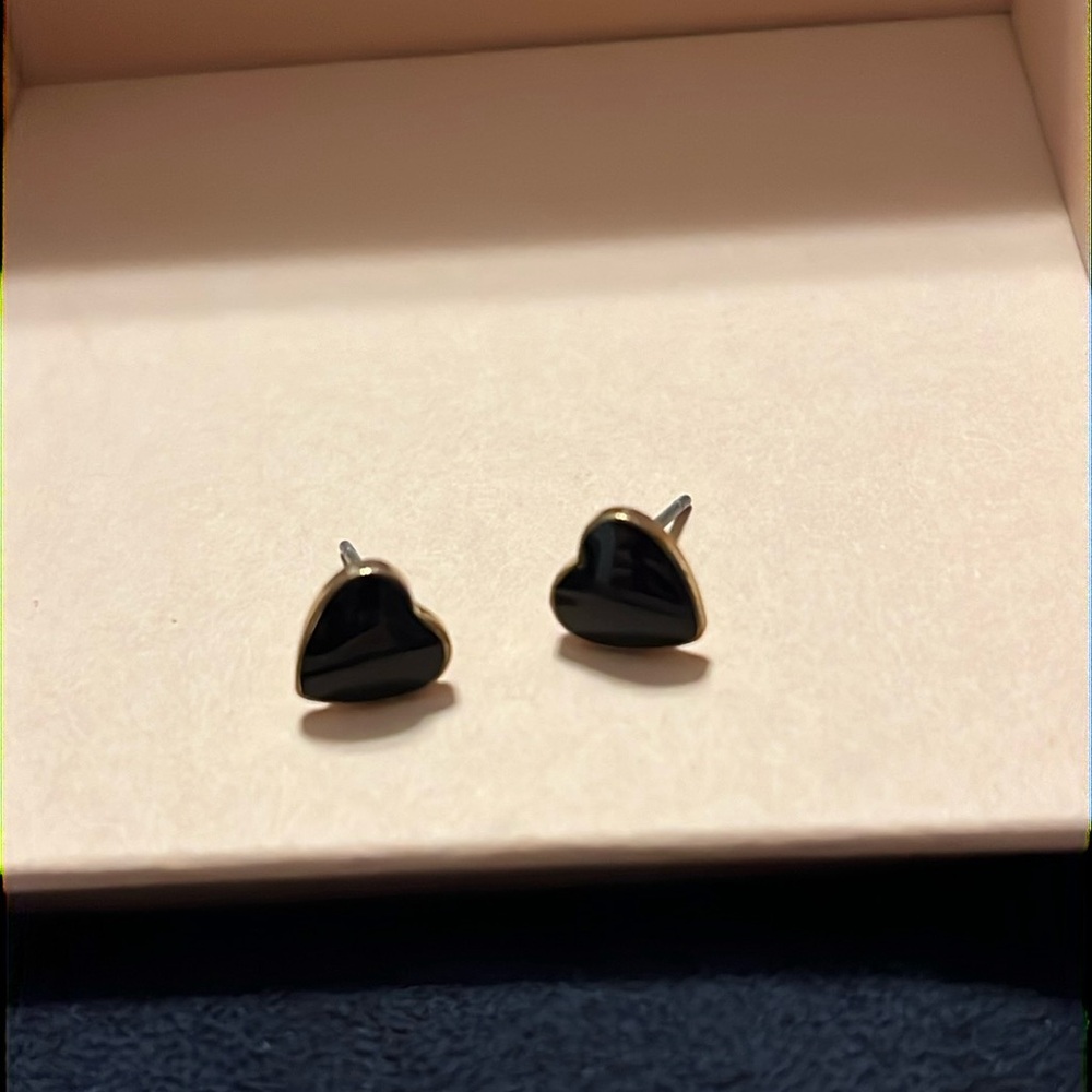 Black Heart Stud Earrings